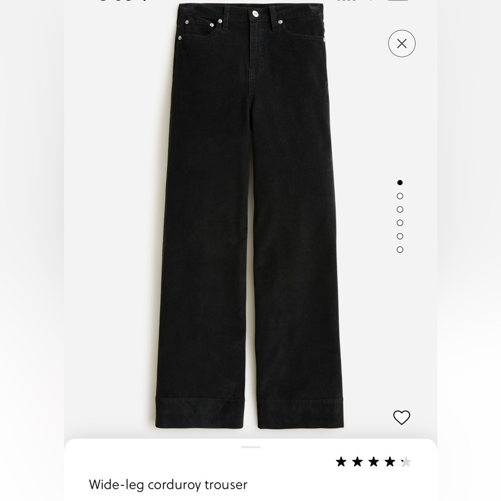 J. Crew Wide Leg Corduroy Trouser